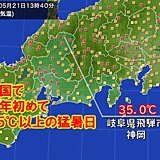 【速報】全国で今年初の猛暑日　岐阜県飛騨市で
